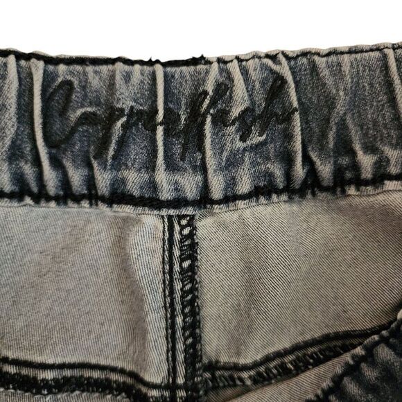 Jogger Fit Drawstring Waist Tapered Leg Denim Jeans Womens Size 1X Blue - Picture 4 of 5